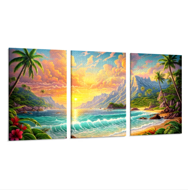 Custom high quality cotton canvas artwork with pinewood frame - versatile decor for modern spaces