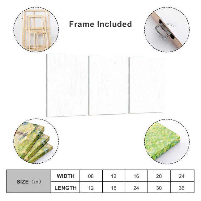 Custom high quality cotton canvas artwork with pinewood frame - versatile decor for modern spaces