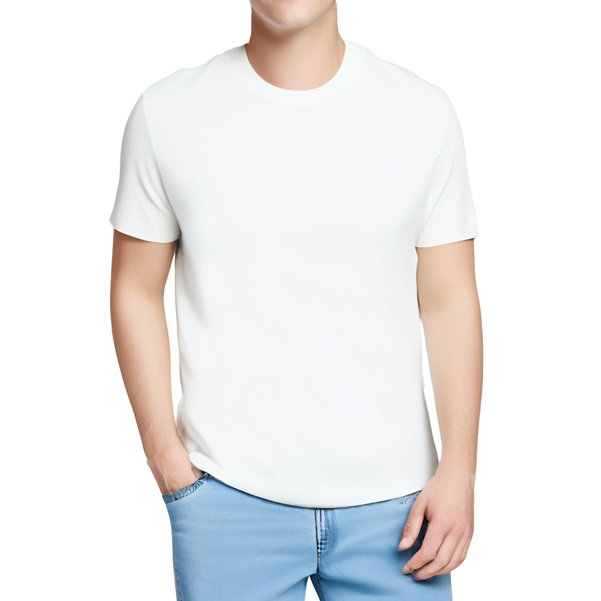 Men's 180g Premium Cotton Comfort Tee with Custom Front Graphic Print - Versatile Everyday Essential