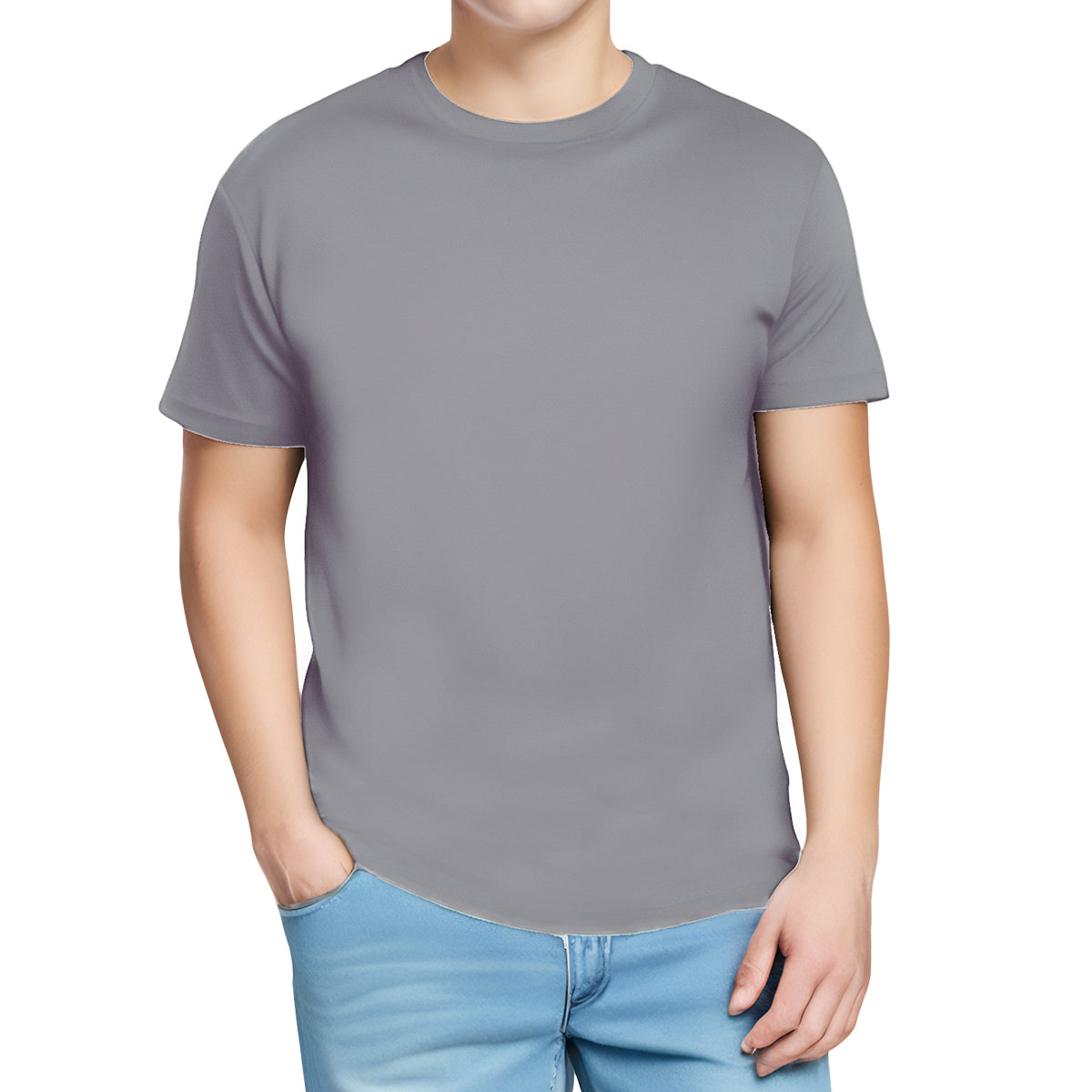 Men's 180g Premium Cotton Comfort Tee with Custom Front Graphic Print - Versatile Everyday Essential