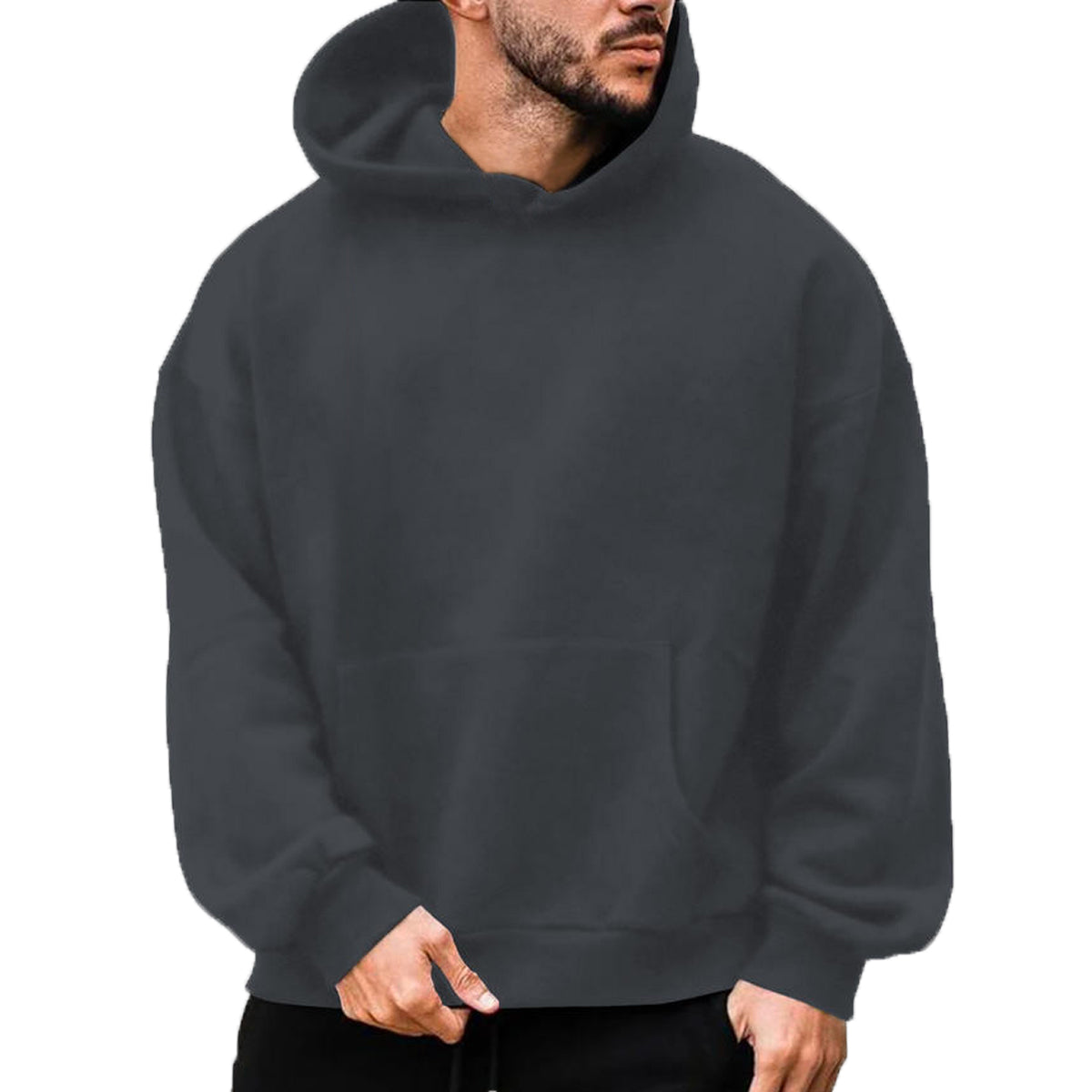Custom Front-Print Men's Hooded Sweatshirt – 270g Heavyweight Cotton, Streetwear Ready