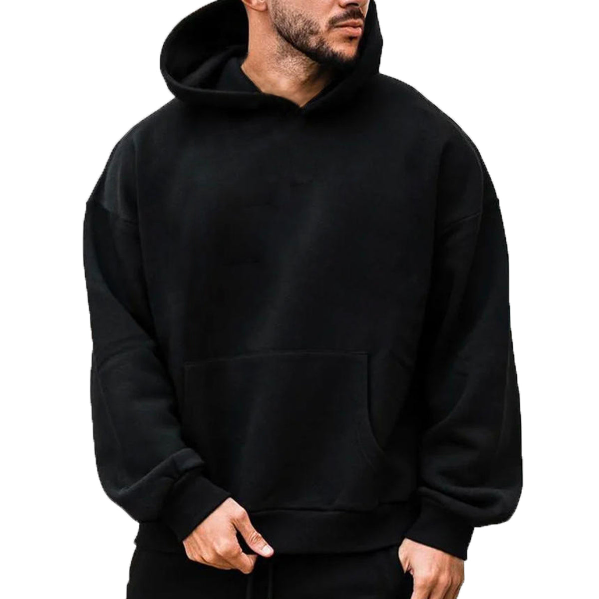 Custom Front-Print Men's Hooded Sweatshirt – 270g Heavyweight Cotton, Streetwear Ready