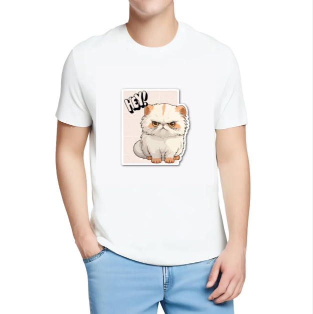 Men's 180g Premium Cotton Comfort Tee with Custom Front Graphic Print - Versatile Everyday Essential